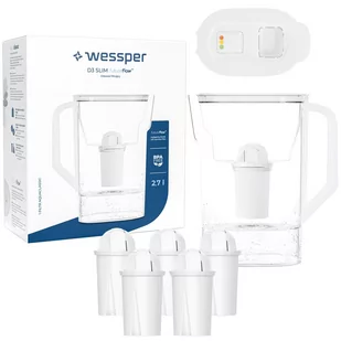 Dzbanek filtrujący do lodówki Wessper D3 Slim FutureFlow LED + 6x Filtr - Dzbanki filtrujące - miniaturka - grafika 1