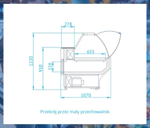 Lada chłodnicza L-E1 MAX 194/107 RAPA, do łączenia w ciągi - Szafy i witryny chłodnicze - miniaturka - grafika 2