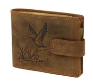 Portfele - Portfel Męski NORDEE Skóra Licowa Duży Poziomy Z Zapinką Dwa Skrzydełka ''MOTYW KACZKA'' L-895 10,5 x 7 x 2 [cm] - miniaturka - grafika 1