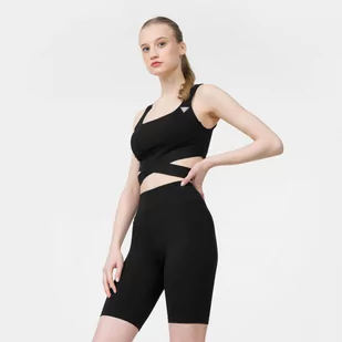 Damski top treningowy GUESS DELICIA ACTIVE TOP - czarny - Koszulki sportowe damskie - miniaturka - grafika 1