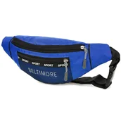 Nerki - Niebieska Saszetka nerka Beltimore kodura pojemna solidna pasek B93 niebieski - miniaturka - grafika 1