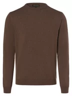 Swetry męskie - Finshley & Harding - Męski sweter z mieszanki kaszmiru i jedwabiu, brązowy - miniaturka - grafika 1
