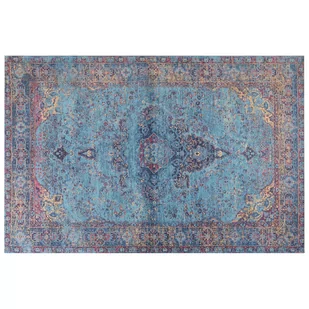 Dywan bawełniany 200x300 cm niebieski KANSU - Dywany - miniaturka - grafika 1