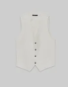 Kamizelki męskie - kamizelka do zestawu lido 01 biały slim fit - miniaturka - grafika 1