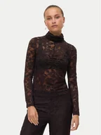 Bluzki damskie - Vero Moda Bluzka Neline 10335562 Brązowy Slim Fit - miniaturka - grafika 1