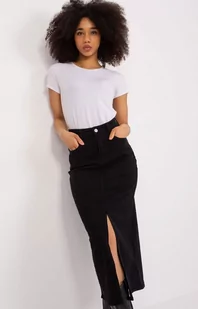 Jeansowa spódnica midi z rozcięciem HM-SD-M551-1.37, Kolor czarny, Rozmiar 36, FactoryPrice - Primodo.com - Spódnice - miniaturka - grafika 1
