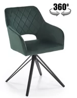Krzesła - Krzesło obrotowe z podłokietnikami K535 ciemna zieleń, na podstawie typu pająk - miniaturka - grafika 1