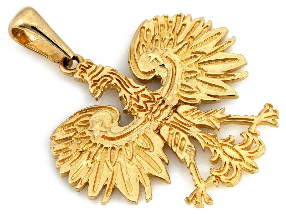 Zawieszka złota orzeł w koronie