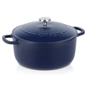 Garnki - Garnek z pokrywką żeliwny emaliowany ciężki indukcja LITINA 26 cm 5.2L ORION 113348 - miniaturka - grafika 1