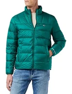 Kurtki męskie - Tommy Jeans Męska kurtka puchowa TJM Essential Light, Ciemna zieleń, XXL - miniaturka - grafika 1