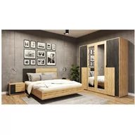 Meble do sypialni - Zestaw Sypialniany BAFRA - artisan/czarna sosna - miniaturka - grafika 1
