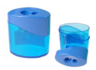 Temperówka podwójna z pojemnikiem SHAN Niebieski - Temperówki - miniaturka - grafika 1