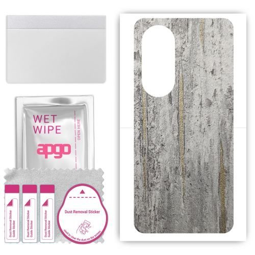 folia naklejka skórka strukturalna na TYŁ do OnePlus Nord CE 4 - Beton Złote Paski - apgo SKINS