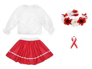 ZESTAW NARODOWY BIAŁO-CZERWONY 116-128 4el - Dresy i komplety dla dziewczynek - miniaturka - grafika 1