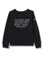 Bluzy dla chłopców - Replay Bluza chłopięca z logo, mieszanka bawełny, czarna (Black 098), 4 lata, czarny (098 Black), 4 lat - miniaturka - grafika 1