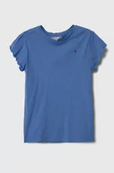 Koszulki dla dziewczynek - Tommy Hilfiger t-shirt dziecięcy kolor niebieski - miniaturka - grafika 1