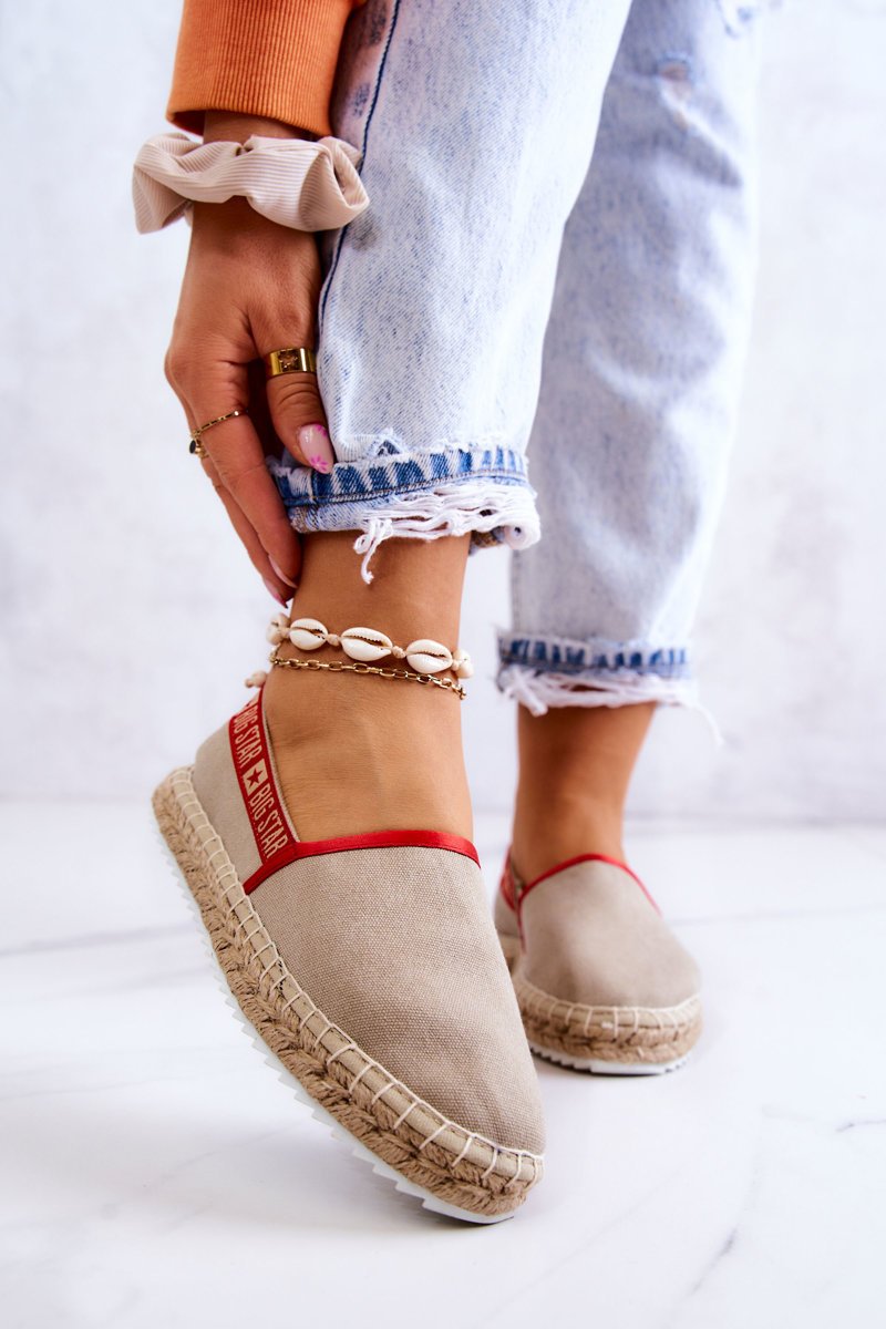 Materiałowe Espadryle Wsuwane Big Star JJ274879 Beżowe-37