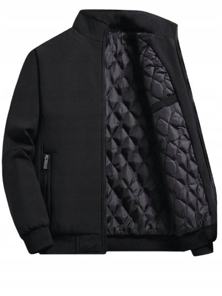 SHEIN PLUS SIZE MĘSKA KURTKA CZARNA Z KIESZENIAMI XXL 1EB
