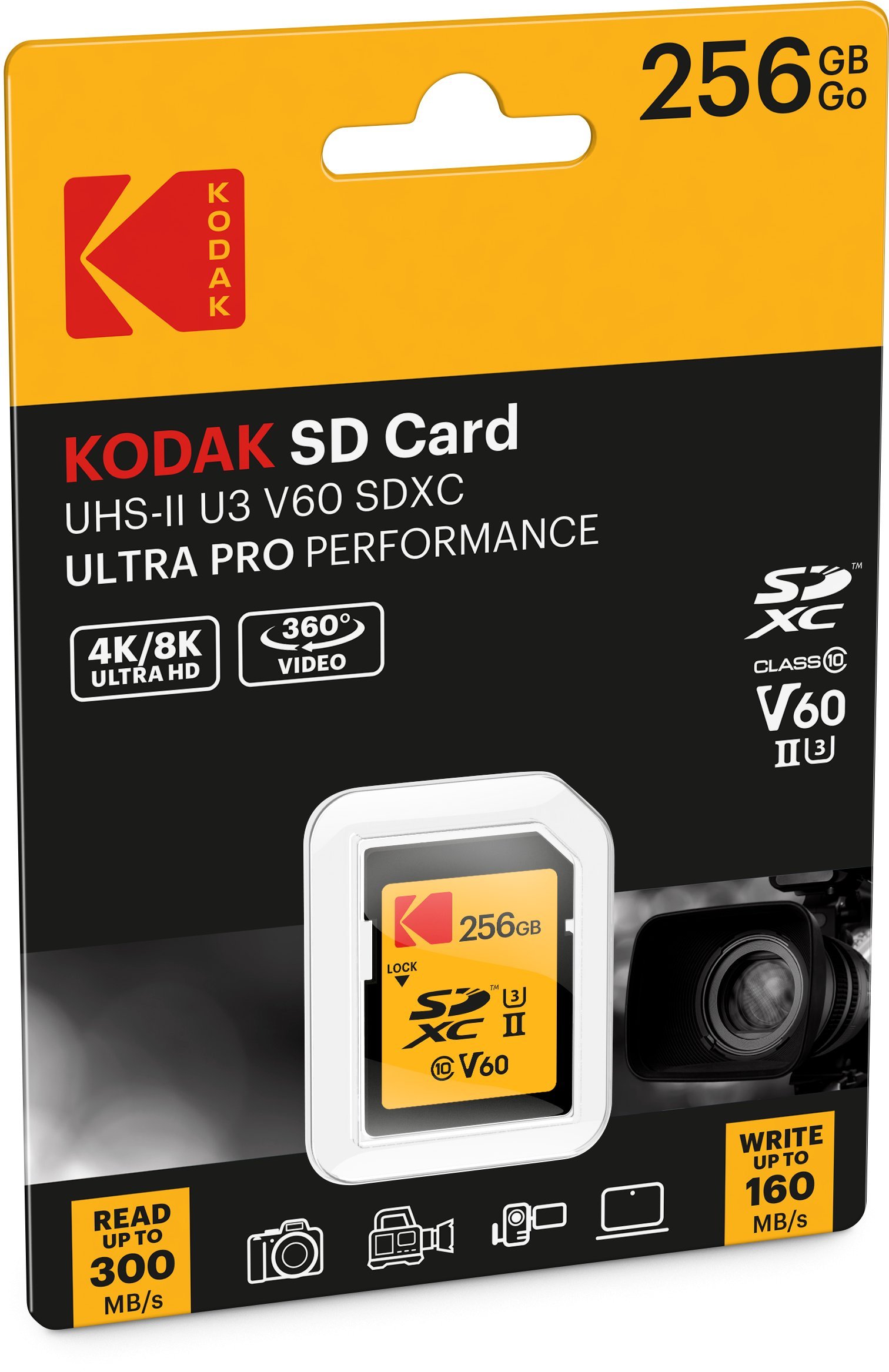 Kodak SD 256GB UHS-II U3 V60 Ultra Pro