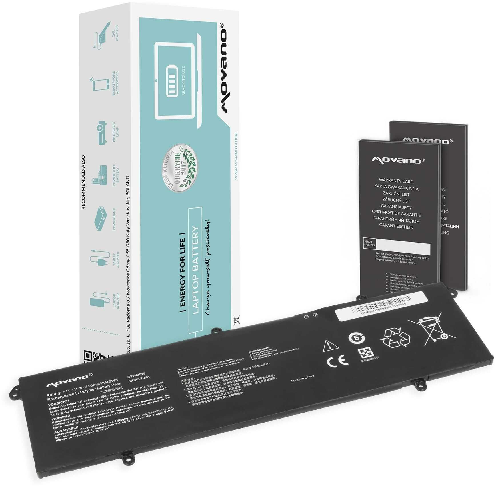 Bateria Movano Bateria Movano do Asus VivoBook 14X K3405VF, 16X K3605V, Pro 15 M3500