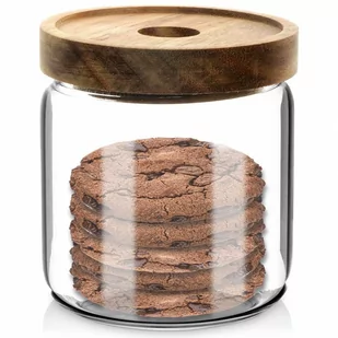 Pojemnik słoik kuchenny z uszczelką i drewnianą pokrywką szklany 420 ml kod: O-259179 - Pojemniki kuchenne - miniaturka - grafika 1