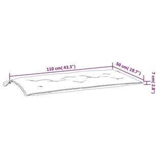Poduszka na ławkę ogrodową, kremowa 110x50x7 cm, tkanina Oxford - Poduszki ogrodowe - miniaturka - grafika 6