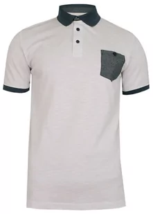 Biała Elegancka Koszulka POLO, Męska, Krótki Rękaw -PAKO JEANS- T-shirt z Szarą Kieszonką - Pako Jeans - Koszulki męskie - miniaturka - grafika 1