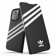 Etui i futerały do telefonów - Adidas OR Booklet Case PU iPhone 13 Pro / 13 6,1" czarno biały/black white 47112 - miniaturka - grafika 1