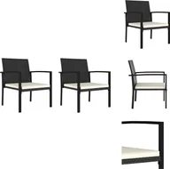 Fotele i krzesła ogrodowe - vidaXL Krzesła ogrodowe do jadalni 2 szt. Poli rattan czarne - Krzesła ogrodowe - miniaturka - grafika 1