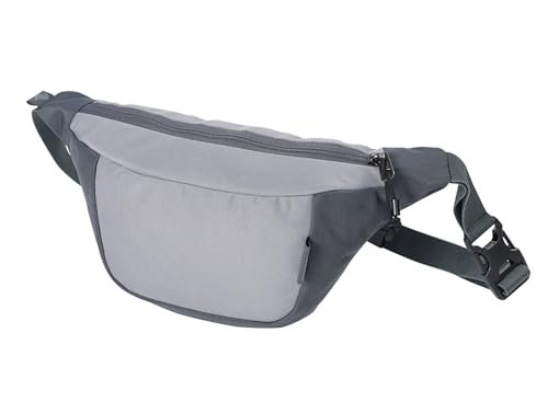 Hip Bag, stylowa torba na klatkę piersiową, torba na pasek z 2 przegródkami, torba podróżna, torba na ramię, festiwalowa, saszetka biodrowa, szary (Graphite), 25 x 14 x 8cm, Hip Bag