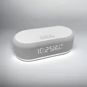 Ładowarki do telefonów - SZYBKA ŁADOWARKA INDUKCYJNA BEZPRZEWODOWA 15W 5W1 ZEGAR LAMPKA DO IPHONE, SAMSUNG - miniaturka - grafika 1