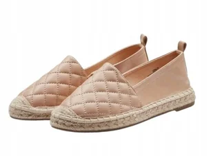 ONLY BEŻOWE ESPADRYLE DAMSKIE Z PIKOWANĄ CHOLEWKĄ 38 TLA - Espadryle damskie - miniaturka - grafika 1