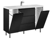 Szafki łazienkowe - Szafka Stojąca Z Umywalką ETH 120 cm K - Czarny Mat - miniaturka - grafika 1
