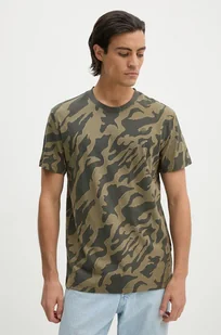 G-Star Raw t-shirt bawełniany męski kolor zielony wzorzysty D25082-C334 - Koszulki męskie - miniaturka - grafika 1