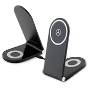 Ładowarki do telefonów - Mercedes składana ład. indukcyjna 2w1 MEMFBGSLK 15W czarny/black Silver Star MagSafe - miniaturka - grafika 1