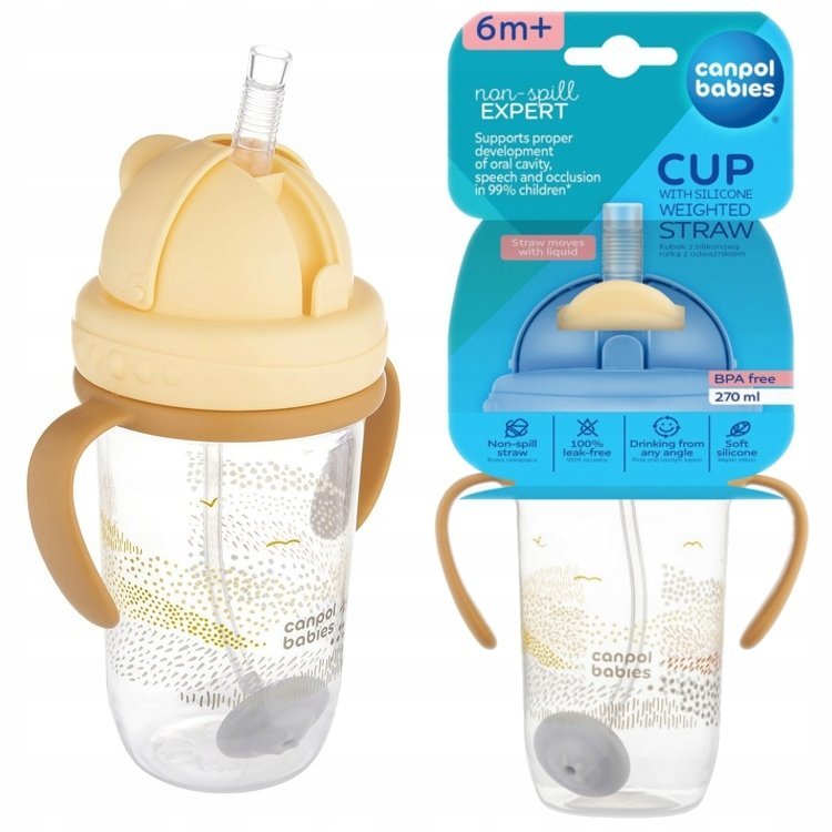 Canpol Kubek Niekapek z Rurką i Odważnikiem 270ml 6m+