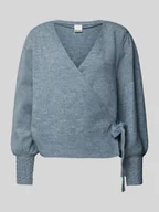 Swetry damskie - Sweter z dzianiny z wiązanym detalem model ‘HOLENE’ - miniaturka - grafika 1