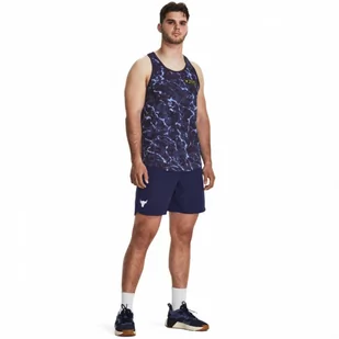 Męskie spodenki treningowe Under Armour Project Rock Woven Shorts - granatowe - UNDER ARMOUR - Spodnie sportowe męskie - miniaturka - grafika 1