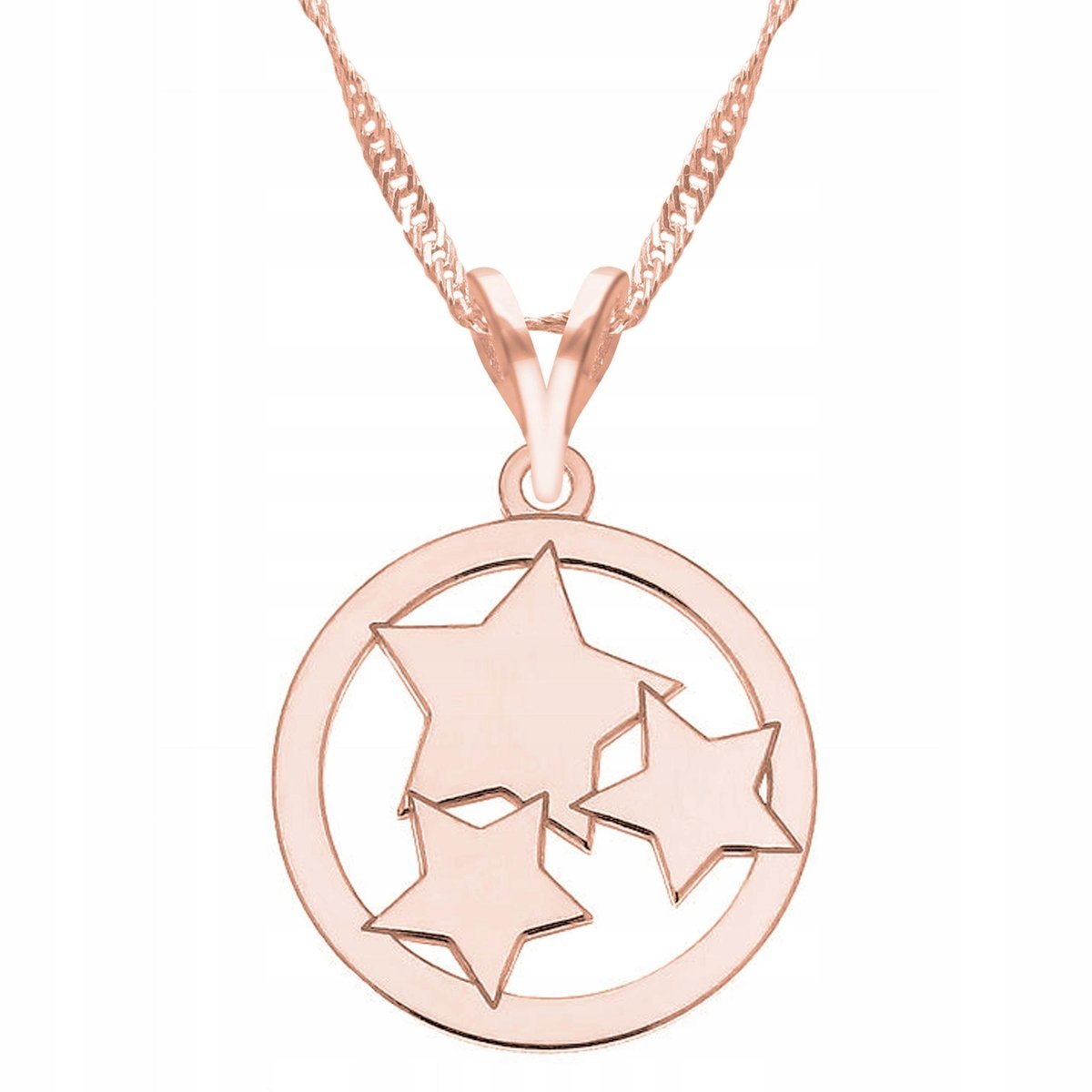 Naszyjnik Pozłacany z Gwiazdkami Kółkiem Gwiazdki Koło Kółko SREBRO 925
