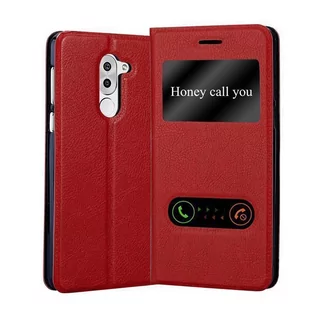 Portfele - Etui Do Huawei MATE 9 LITE / GR5 2017 / Honor 6X w CZERWONY SZAFRAN Pokrowiec Obudowa Case Cover Portfel Ochronny Cadorabo - grafika 1