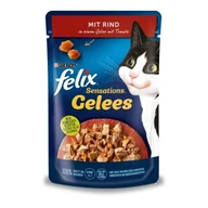 Mokra karma dla kotów - Felix Sensations w galarecie Wołowina i pomidory 52x85 g - miniaturka - grafika 1