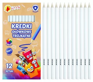 Kredki ołówkowe trójkątne Shan Białe 12 sztuk - Kredki, ołówki, pastele i pisaki - miniaturka - grafika 1
