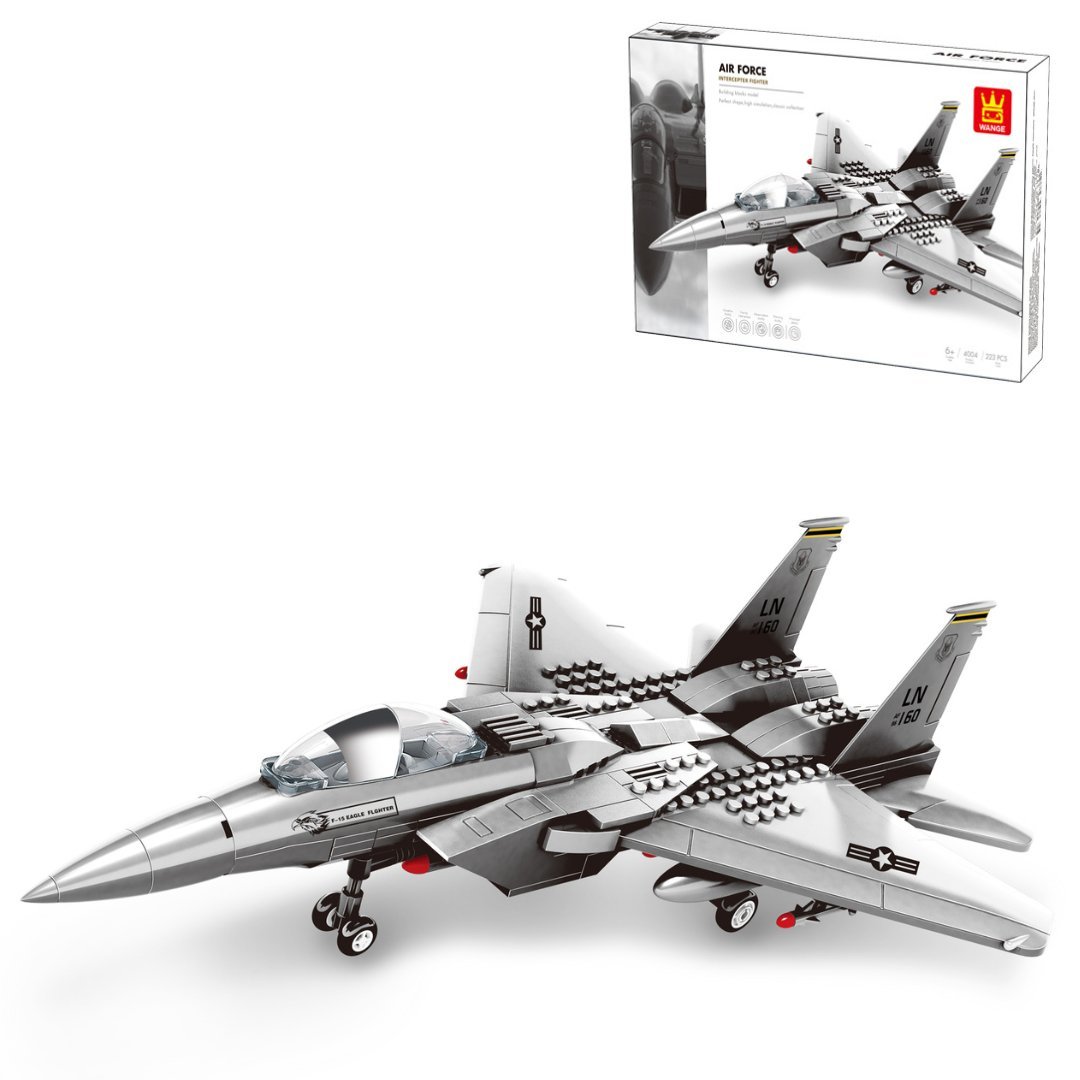 Klocki Wange 4004 - Samolot myśliwski F-15 Eagle Fighter, 223 elementy