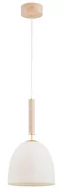 Lampy sufitowe - Biało-złoty zwis na drewnianym mocowaniu AL 61208 z serii TAVOS - miniaturka - grafika 1