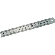 Poziomice, łaty, miary - Przymiar stalowy sztywny dwustronnie skalowany 150 x 18 mm - miniaturka - grafika 1