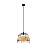 Lampy sufitowe - Eglo 43311 ANWICK oprawa wisząca stal czarny rattan naturalny VINTAGE 43311 - miniaturka - grafika 1