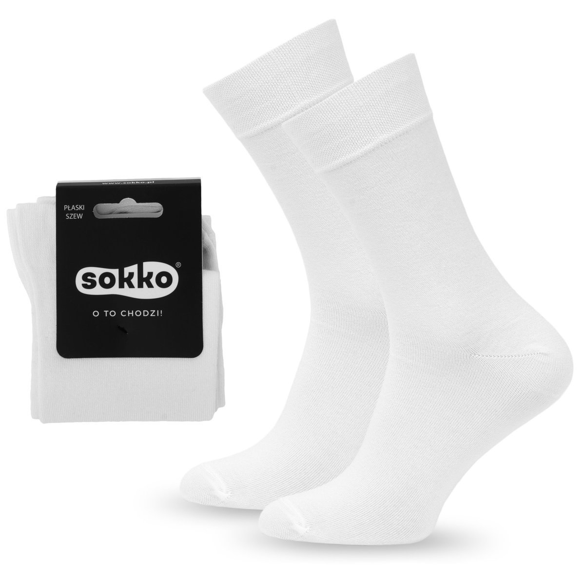 SOKKO SKARPETKI MĘSKIE DŁUGIE BIAŁE BAMBUSOWE 39-41 - SM-S60-BIA-39-41