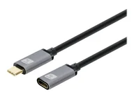 Kable komputerowe i do monitorów - TECHLY Kabel Przedłużacz USB-C 3.2 Gen2 M/F 1m 100W 5A Czarny - miniaturka - grafika 1