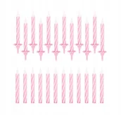 Dekoracje i nakrycia stołu na imprezę - Świeczki Urodzinowe Świderki Różowe 6Cm 24Szt - miniaturka - grafika 1