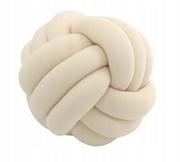 Kołdry i poduszki dla dzieci - PODUSZKA DEKORACYJNA SUPEŁ pętla waniliowy- 27 cm knot pillow - miniaturka - grafika 1